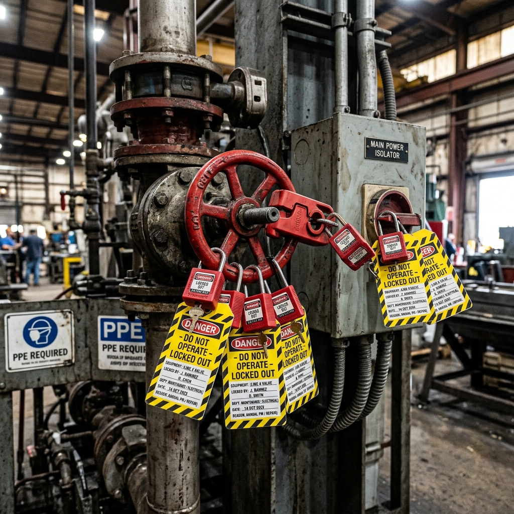 LOTO Lockout Tagout — промышленное оборудование с замками безопасности